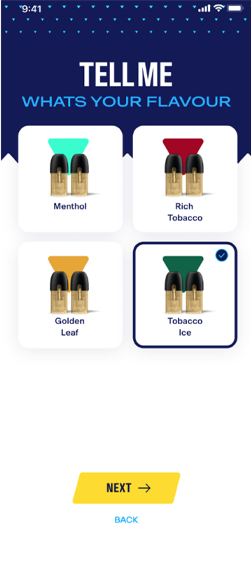 Blu Vape flavor selection