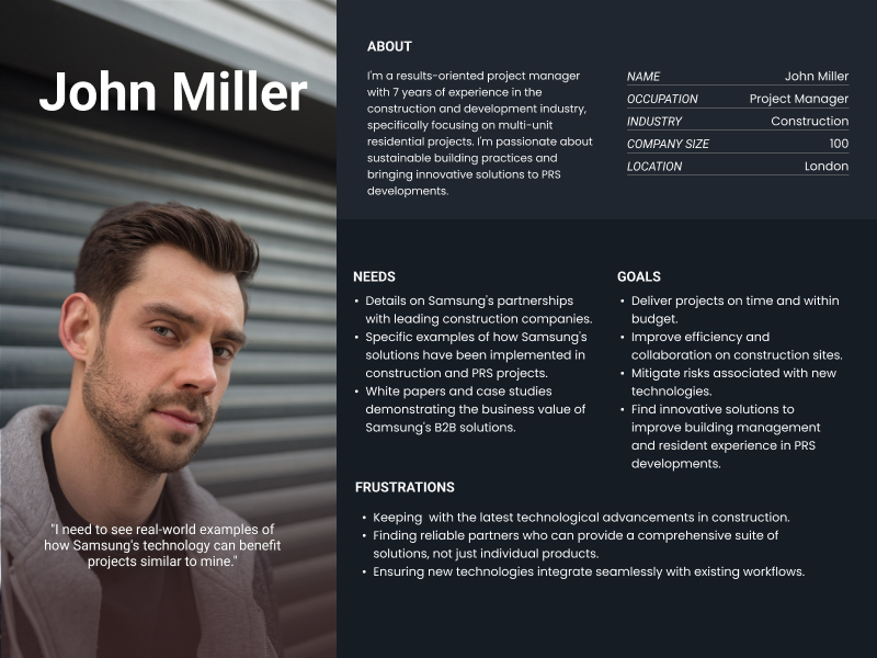 User Persona - John Miller
