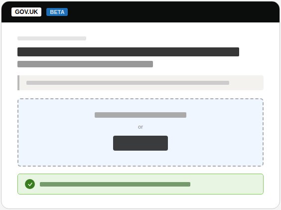 Low-fidelity wireframe set 2 — evidence upload and file guidance screens