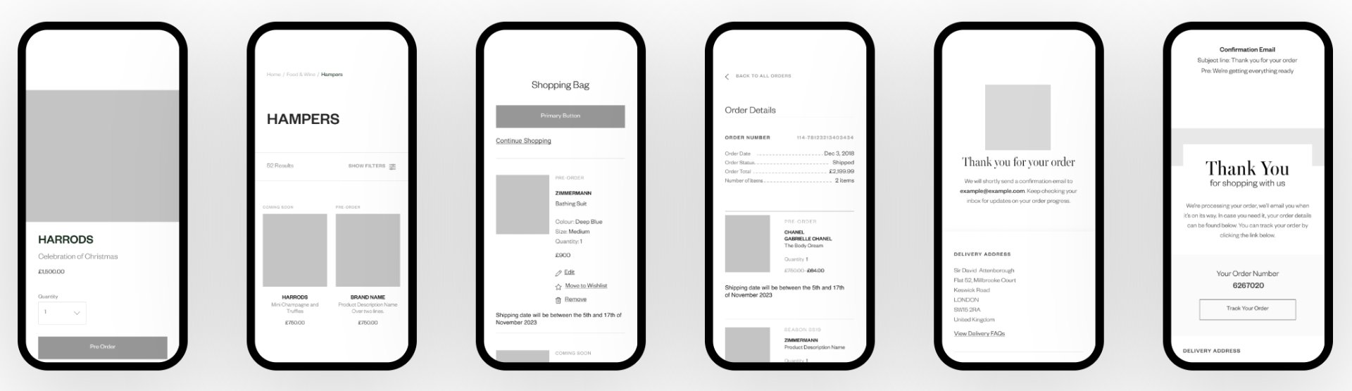 Low fidelity wireframes